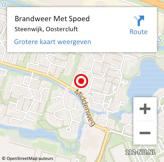 Locatie op kaart van de 112 melding: Brandweer Met Spoed Naar Steenwijk, Oostercluft op 25 juli 2021 21:18