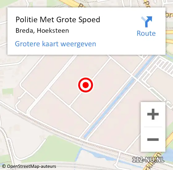 Locatie op kaart van de 112 melding: Politie Met Grote Spoed Naar Breda, Hoeksteen op 26 juli 2021 11:37