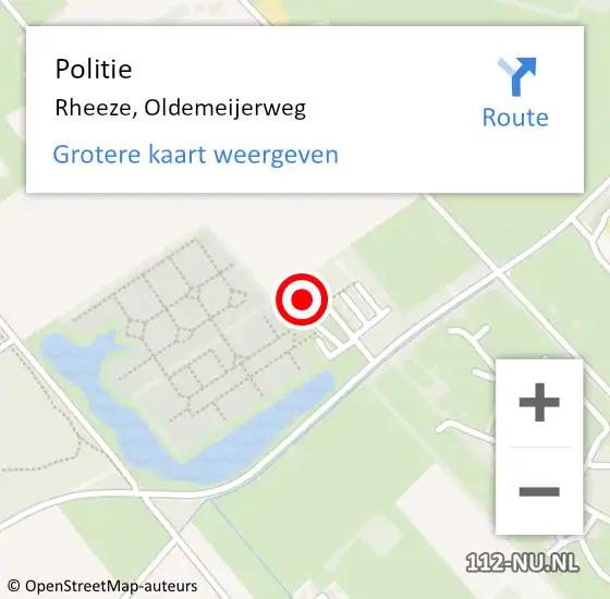Locatie op kaart van de 112 melding: Politie Rheeze, Oldemeijerweg op 26 juli 2021 12:31