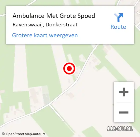 Locatie op kaart van de 112 melding: Ambulance Met Grote Spoed Naar Ravenswaaij, Donkerstraat op 26 juli 2021 17:39