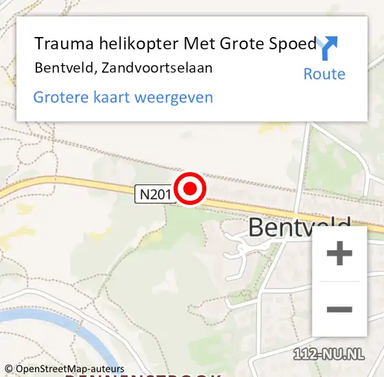 Locatie op kaart van de 112 melding: Trauma helikopter Met Grote Spoed Naar Bentveld, Zandvoortselaan op 26 juli 2021 18:03