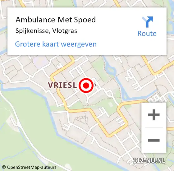 Locatie op kaart van de 112 melding: Ambulance Met Spoed Naar Spijkenisse, Vlotgras op 26 juli 2021 19:22