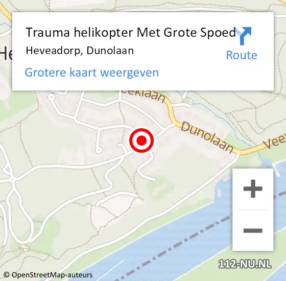Locatie op kaart van de 112 melding: Trauma helikopter Met Grote Spoed Naar Heveadorp, Dunolaan op 26 juli 2021 23:27
