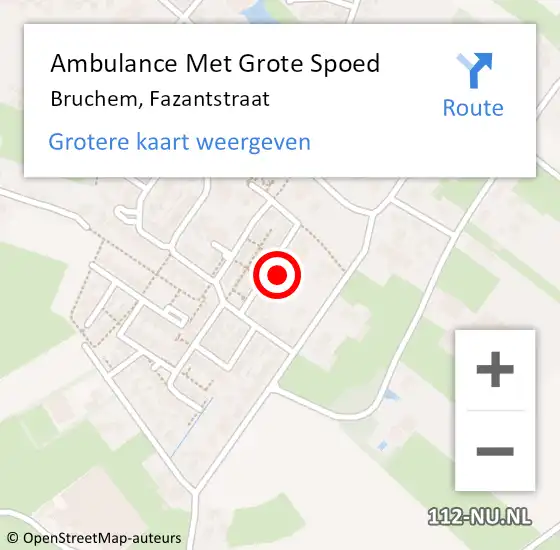 Locatie op kaart van de 112 melding: Ambulance Met Grote Spoed Naar Bruchem, Fazantstraat op 27 juli 2021 05:51