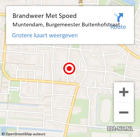 Locatie op kaart van de 112 melding: Brandweer Met Spoed Naar Muntendam, Burgemeester Buitenhofstraat op 27 juli 2021 17:11