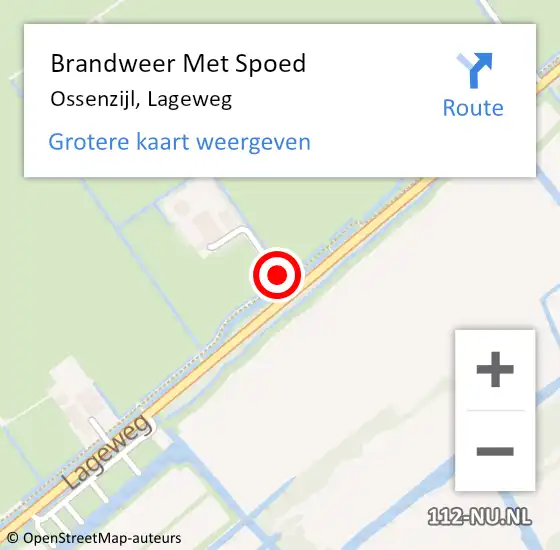 Locatie op kaart van de 112 melding: Brandweer Met Spoed Naar Ossenzijl, Lageweg op 28 juli 2021 08:00