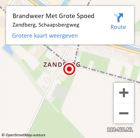 Locatie op kaart van de 112 melding: Brandweer Met Grote Spoed Naar Zandberg, Schaapsbergweg op 28 juli 2021 12:49
