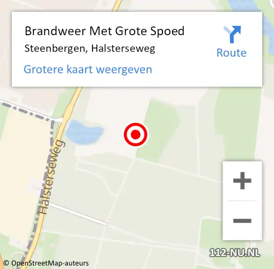 Locatie op kaart van de 112 melding: Brandweer Met Grote Spoed Naar Steenbergen, Halsterseweg op 28 juli 2021 13:36