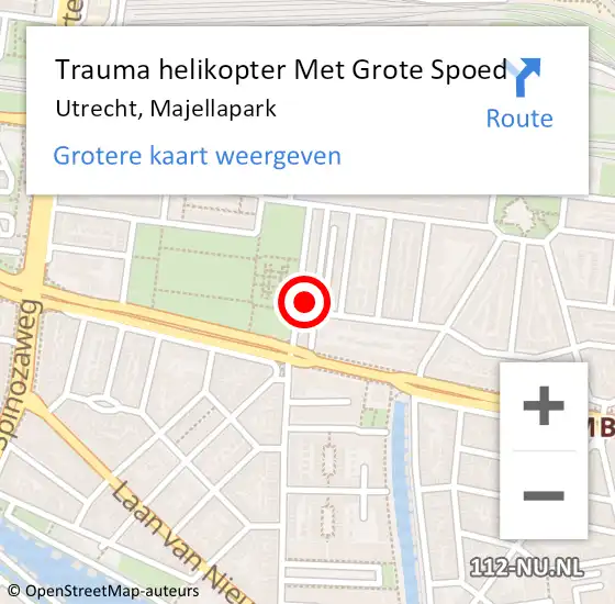Locatie op kaart van de 112 melding: Trauma helikopter Met Grote Spoed Naar Utrecht, Majellapark op 29 juli 2021 07:18