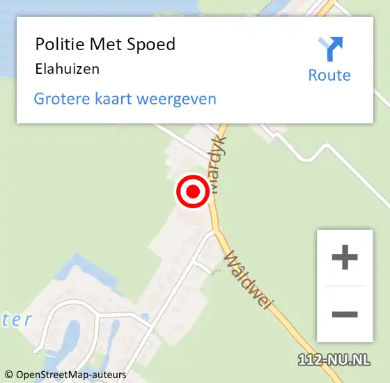 Locatie op kaart van de 112 melding: Politie Met Spoed Naar Elahuizen op 29 juli 2021 07:37