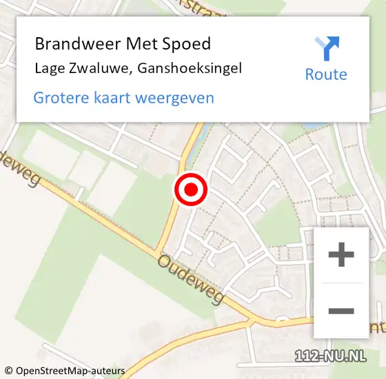 Locatie op kaart van de 112 melding: Brandweer Met Spoed Naar Lage Zwaluwe, Ganshoeksingel op 29 juli 2021 07:52