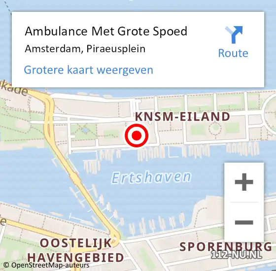 Locatie op kaart van de 112 melding: Ambulance Met Grote Spoed Naar Amsterdam, Piraeusplein op 29 juli 2021 12:24