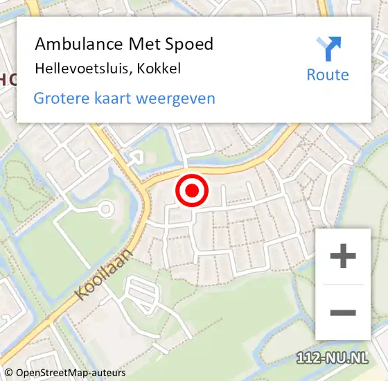Locatie op kaart van de 112 melding: Ambulance Met Spoed Naar Hellevoetsluis, Kokkel op 29 juli 2021 18:50