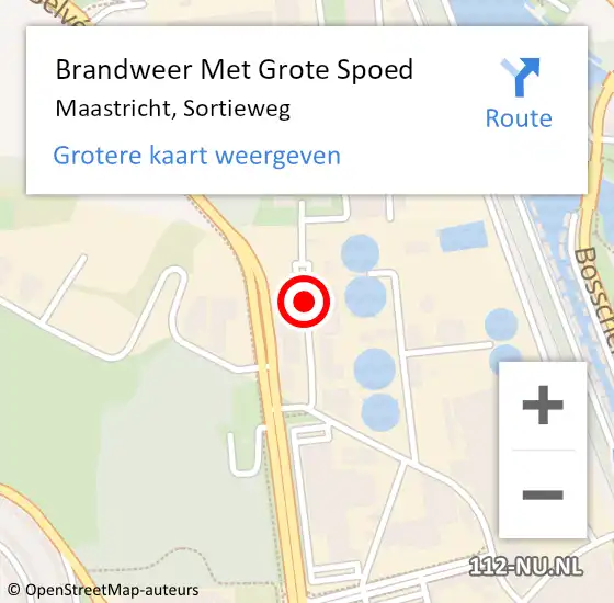 Locatie op kaart van de 112 melding: Brandweer Met Grote Spoed Naar Maastricht, Sortieweg op 30 juli 2021 04:38