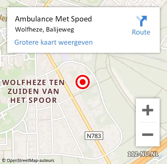 Locatie op kaart van de 112 melding: Ambulance Met Spoed Naar Wolfheze, Balijeweg op 30 juli 2021 06:14
