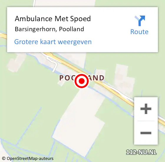 Locatie op kaart van de 112 melding: Ambulance Met Spoed Naar Barsingerhorn, Poolland op 30 juli 2021 07:12