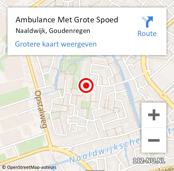 Locatie op kaart van de 112 melding: Ambulance Met Grote Spoed Naar Naaldwijk, Goudenregen op 30 juli 2021 07:57