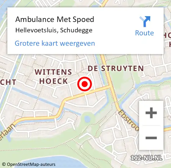 Locatie op kaart van de 112 melding: Ambulance Met Spoed Naar Hellevoetsluis, Schudegge op 30 juli 2021 11:27