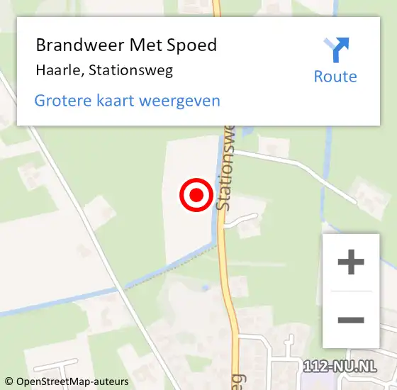 Locatie op kaart van de 112 melding: Brandweer Met Spoed Naar Haarle, Stationsweg op 30 juli 2021 11:34