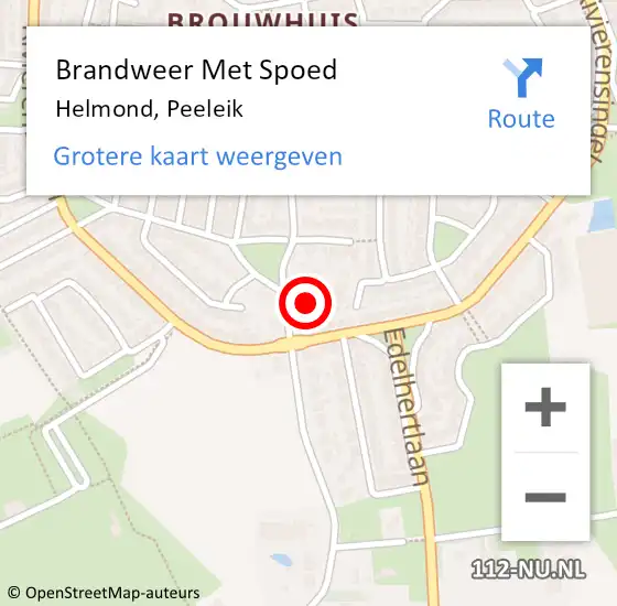 Locatie op kaart van de 112 melding: Brandweer Met Spoed Naar Helmond, Peeleik op 31 juli 2021 01:14