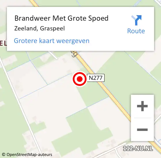 Locatie op kaart van de 112 melding: Brandweer Met Grote Spoed Naar Zeeland, Graspeel op 31 juli 2021 08:17