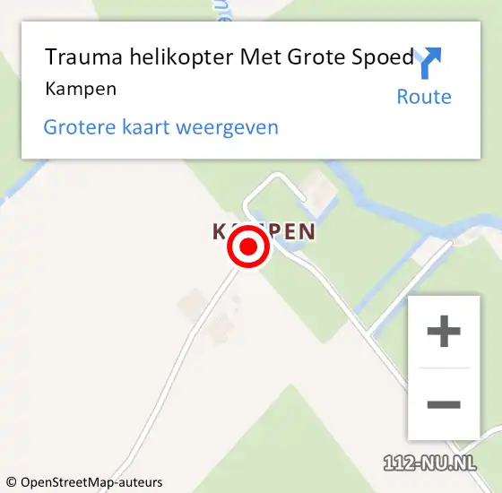 Locatie op kaart van de 112 melding: Trauma helikopter Met Grote Spoed Naar Kampen op 31 juli 2021 10:44