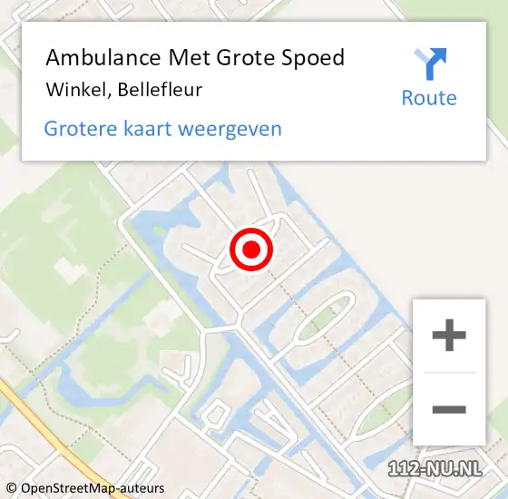 Locatie op kaart van de 112 melding: Ambulance Met Grote Spoed Naar Winkel, Bellefleur op 31 juli 2021 11:20