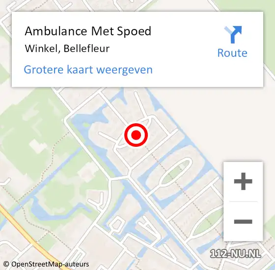 Locatie op kaart van de 112 melding: Ambulance Met Spoed Naar Winkel, Bellefleur op 31 juli 2021 12:19