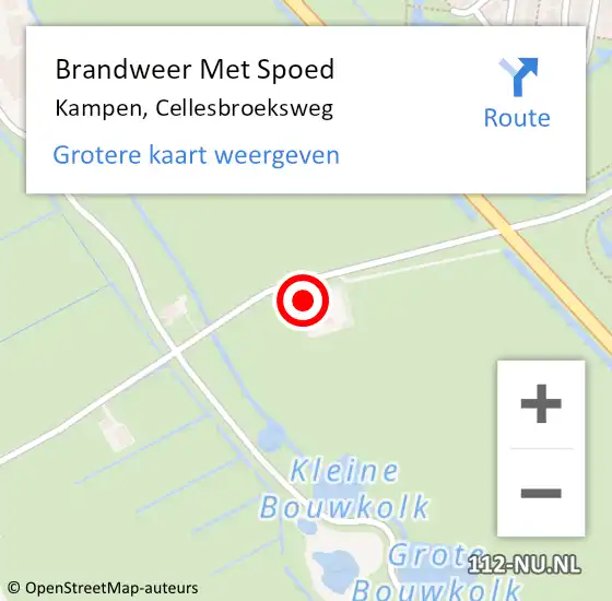 Locatie op kaart van de 112 melding: Brandweer Met Spoed Naar Kampen, Cellesbroeksweg op 31 juli 2021 15:18