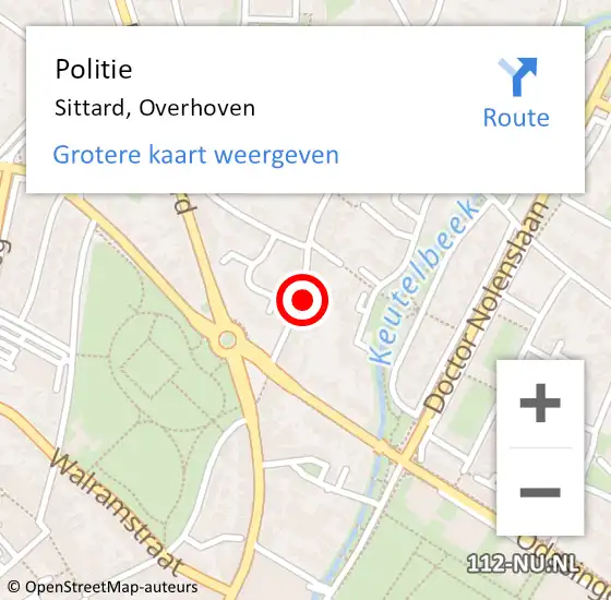 Locatie op kaart van de 112 melding: Politie Sittard, Overhoven op 31 juli 2021 20:40