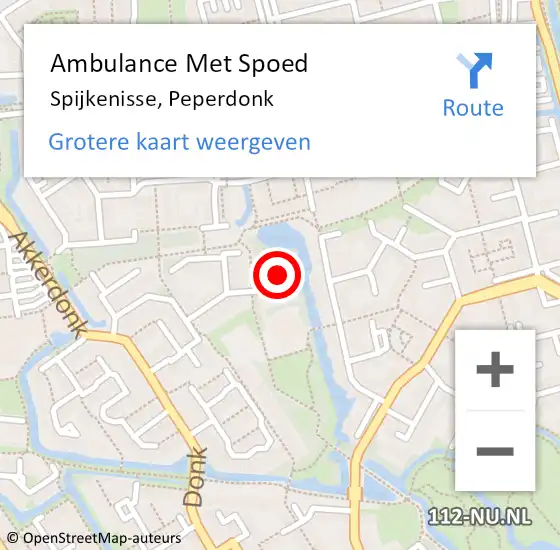 Locatie op kaart van de 112 melding: Ambulance Met Spoed Naar Spijkenisse, Peperdonk op 31 juli 2021 21:43