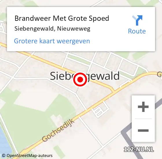 Locatie op kaart van de 112 melding: Brandweer Met Grote Spoed Naar Siebengewald, Nieuweweg op 1 augustus 2021 01:18