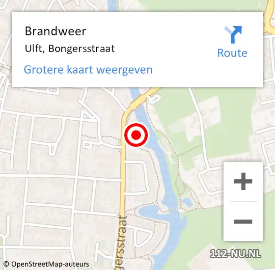 Locatie op kaart van de 112 melding: Brandweer Ulft, Bongersstraat op 1 augustus 2021 02:41