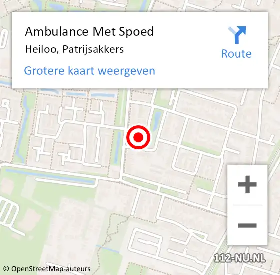 Locatie op kaart van de 112 melding: Ambulance Met Spoed Naar Heiloo, Patrijsakkers op 1 augustus 2021 13:11