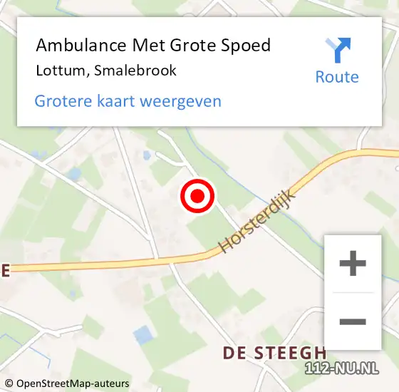 Locatie op kaart van de 112 melding: Ambulance Met Grote Spoed Naar Lottum, Smalebrook op 1 augustus 2021 17:01
