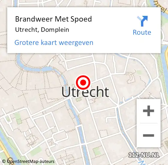 Locatie op kaart van de 112 melding: Brandweer Met Spoed Naar Utrecht, Domplein op 2 augustus 2021 07:54
