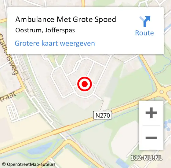 Locatie op kaart van de 112 melding: Ambulance Met Grote Spoed Naar Oostrum, Jofferspas op 18 juni 2014 14:29