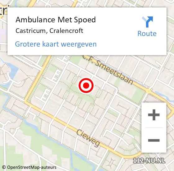 Locatie op kaart van de 112 melding: Ambulance Met Spoed Naar Castricum, Cralencroft op 2 augustus 2021 10:09