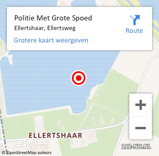 Locatie op kaart van de 112 melding: Politie Met Grote Spoed Naar Ellertshaar, Ellertsweg op 2 augustus 2021 15:19