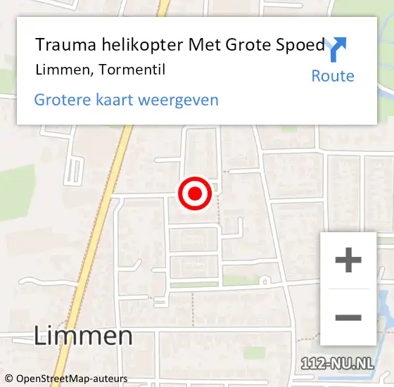 Locatie op kaart van de 112 melding: Trauma helikopter Met Grote Spoed Naar Limmen, Tormentil op 2 augustus 2021 19:30
