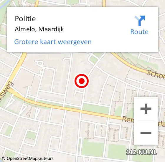 Locatie op kaart van de 112 melding: Politie Almelo, Maardijk op 2 augustus 2021 20:27