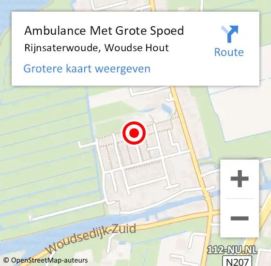 Locatie op kaart van de 112 melding: Ambulance Met Grote Spoed Naar Rijnsaterwoude, Woudse Hout op 2 augustus 2021 21:56