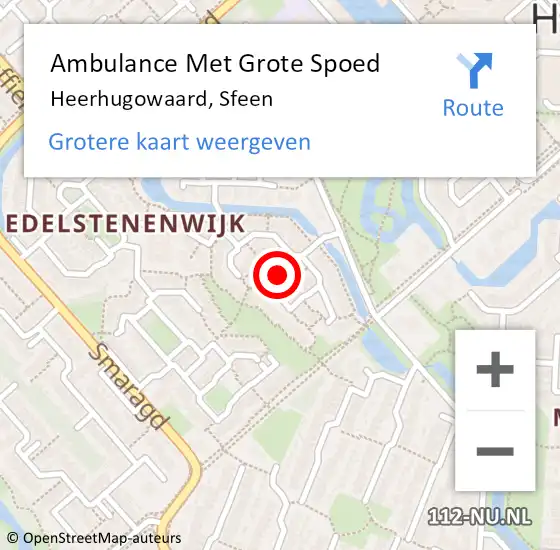 Locatie op kaart van de 112 melding: Ambulance Met Grote Spoed Naar Heerhugowaard, Sfeen op 3 augustus 2021 08:41