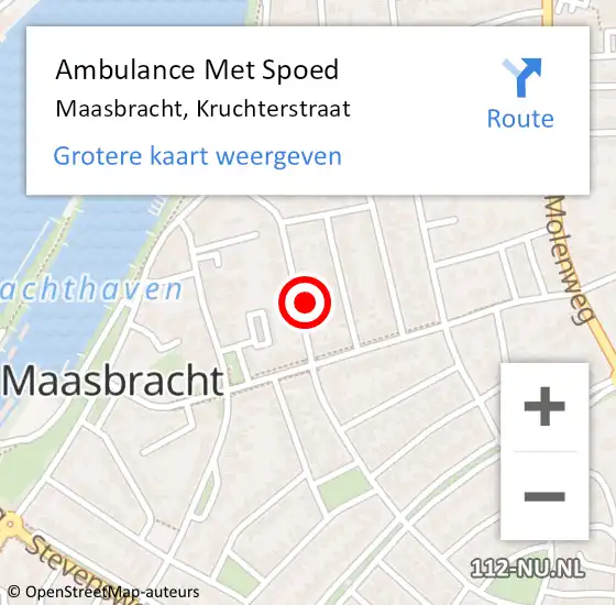 Locatie op kaart van de 112 melding: Ambulance Met Spoed Naar Maasbracht, Kruchterstraat op 3 augustus 2021 12:30