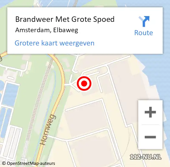 Locatie op kaart van de 112 melding: Brandweer Met Grote Spoed Naar Amsterdam, Elbaweg op 3 augustus 2021 19:49