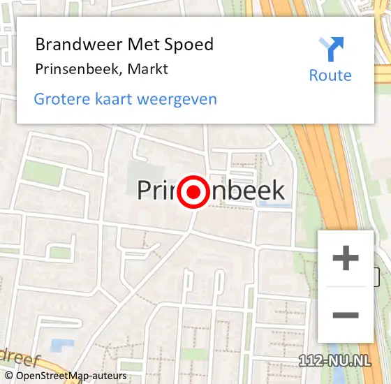 Locatie op kaart van de 112 melding: Brandweer Met Spoed Naar Prinsenbeek, Markt op 4 augustus 2021 13:28