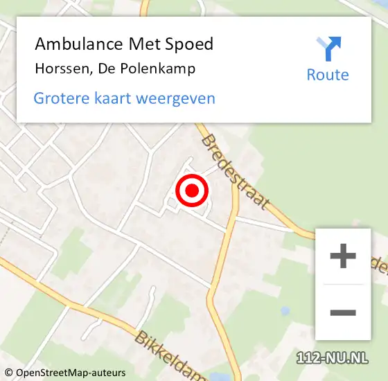 Locatie op kaart van de 112 melding: Ambulance Met Spoed Naar Horssen, De Polenkamp op 4 augustus 2021 16:42