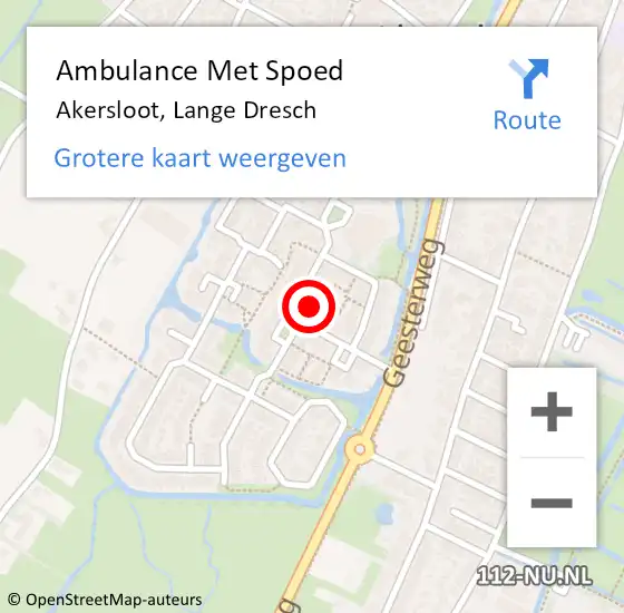 Locatie op kaart van de 112 melding: Ambulance Met Spoed Naar Akersloot, Lange Dresch op 4 augustus 2021 19:16