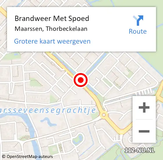 Locatie op kaart van de 112 melding: Brandweer Met Spoed Naar Maarssen, Thorbeckelaan op 5 augustus 2021 10:59