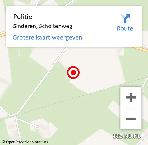 Locatie op kaart van de 112 melding: Politie Sinderen, Scholtenweg op 5 augustus 2021 11:18